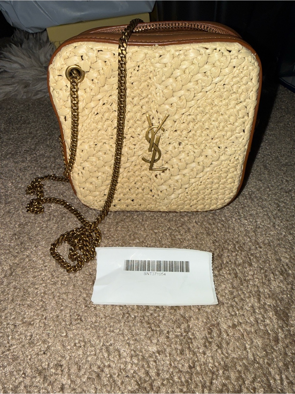 Saint Laurent Raffia Jamie Cube